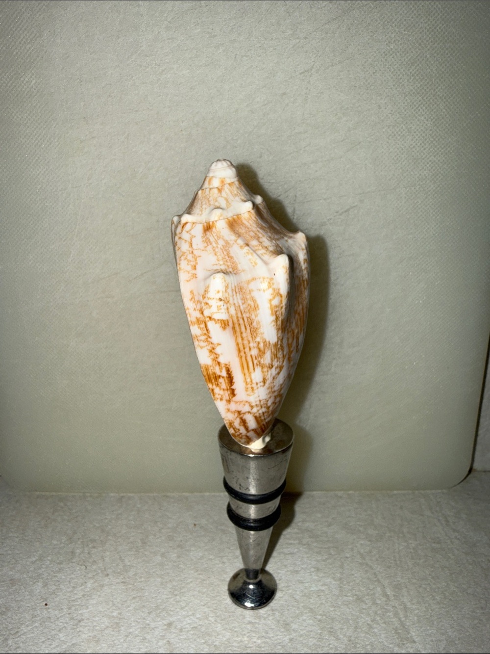 Natural Brown & Cream Sea Shell Reusable Bottle Stopper Cork